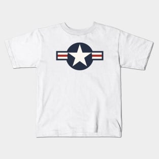 Vintage Red White Blue USAAF Insignia Star Bars Kids T-Shirt